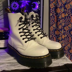 White Doc Martens women’s jadon boots